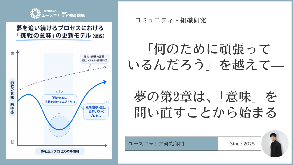 夢に本気な若者が、「何のために頑張っているんだっけ？病」を越えていく、唯一の方法とは？
